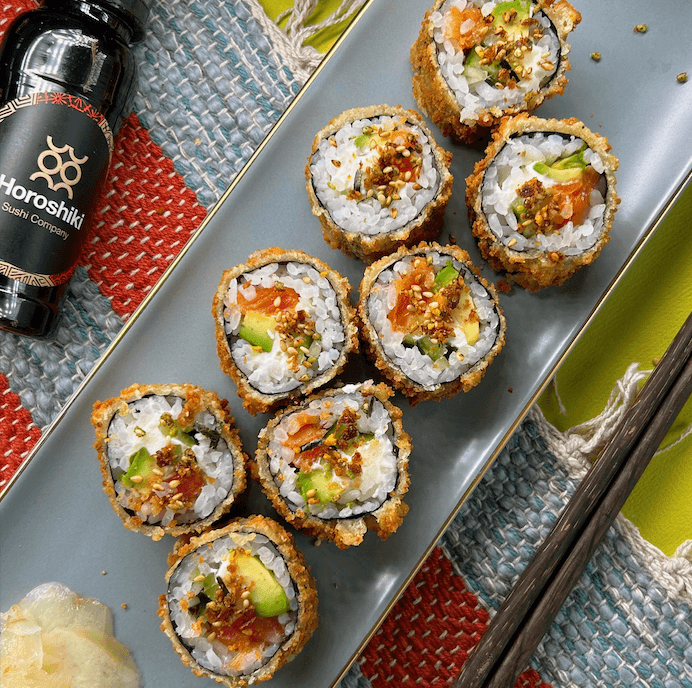 Ролл темпура с лососем Ролл темпура с лососем